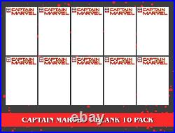 10 Pack Captain Marvel #1 Unknown Comic Books Bluerainbow Exclusive Blank 02/