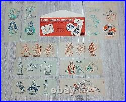 1940's Fawcett Comic Heroes Captain Marvel Iron-ons Complete Set of 24 Envelope