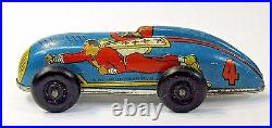 1947 CAPTAIN MARVEL Blue #4 Fawcett Comics tin litho windup race car