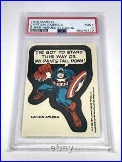 1976 TOPPS Marvel Comic Book Heroes Captain America GRADED MINT PSA 9 LOW POP