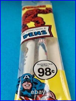 1980 MARVEL COMICS Stick Pens CAPTAIN AMERICA THE THING Pen Co. Collectible RARE