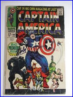 2.5 G+ SIGNED by STAN LEE Captain America Vol. 1 #100 April 1968 Marvel Comic