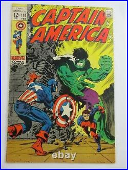 4.5 VG+ CAPTAIN AMERICA Vol 1 #110 Marvel Comic Book Feb 1969 Madame Hydra