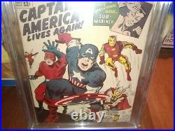 AVENGERS 4 CGC 8.0 (3/64) OWithW re-intro of Captain America, early SA Sub-mariner