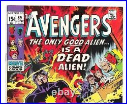 AVENGERS #89, 1971, Captain Marvel. Kree Skrull War Preview, 9.2 NM