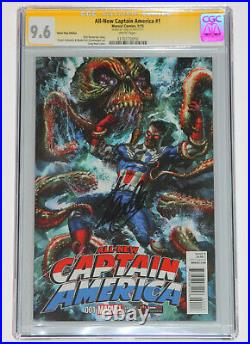 AllNew Captain America #1 GameStop Variant CGC 9.6 SS Signed by Stan Lee Rare
