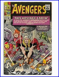 Avengers 12 F+ 6.5 Captain America Thor Iron Man Mole Man (1965)