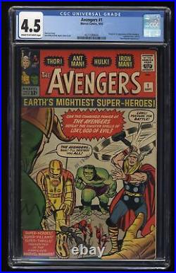 Avengers (1963) #1 CGC VG+ 4.5 Thor Captain America Iron Man Hulk! Marvel 1963