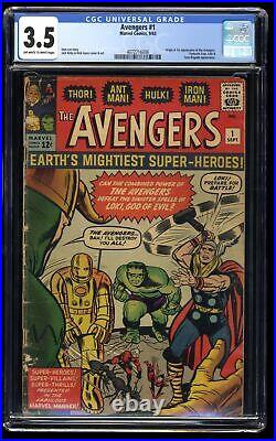 Avengers #1 CGC VG- 3.5 Off White to White Thor Captain America Iron Man Hulk
