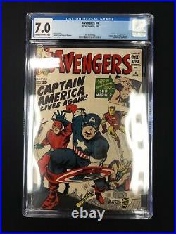 Avengers #4 (1964) CGC 7.0 1st Silver Age Appearance of Captain America