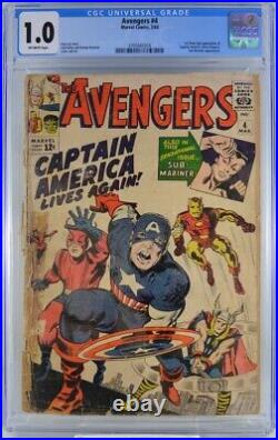 Avengers #4 CGC 1.0 1st Silver Age Captain America 1964
