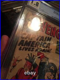 Avengers #4 CGC 1.8 OWithW 1st Silver Age Captain America! Stan Lee & Jack Kirby