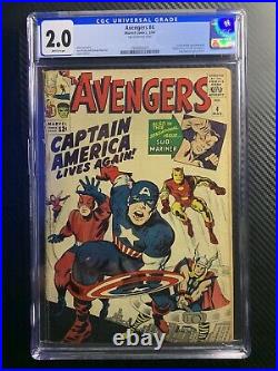 Avengers #4 CGC 2.0 1st Silver Age Appearance of Captain America Marvel 1964