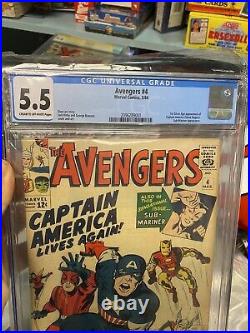 Avengers 4 CGC 5.5 1st SA Captain America Key