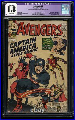 Avengers #4 CGC GD- 1.8 Off White 1st Silver Age Captain America