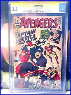 Avengers #4 CGC Sign. Series 1ST S. A. APPEARANCE Captain America Signed Stan Lee