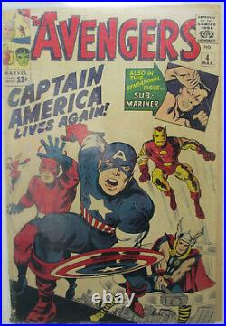 Avengers #4 Marvel 1964 Cbcs 2.5 Gd+ 1st Silver Age Captain America