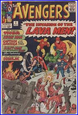 Avengers 5 Marvel 1963 VG Thor Iron Man Captain America Hulk Giant Man