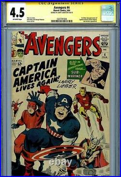 Avengers Vol 1 4 CGC 4.5 SS 1st Silver Age Captain America Iron Man Thor Lieber
