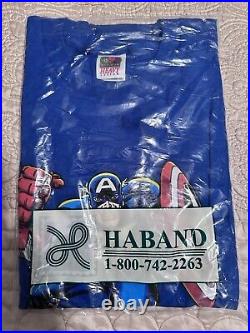 BRAND NEW VINTAGE 80s 1989 MARVEL COMICS CAPTAIN AMERICA USA T SHIRT Large Rare