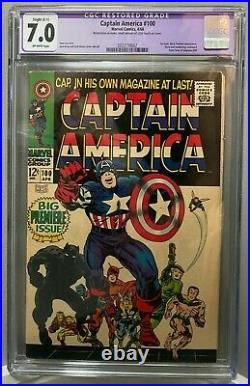 CAPTAIN AMERICA #100 CGC 7.0 STAN LEE JACK KIRBY 1st Cap issue 1968 NO RESERVE