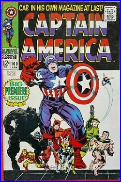 CAPTAIN AMERICA 100 Marvel Silver Age 1968 Big Premiere Issue