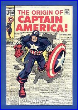 CAPTAIN AMERICA #109 High Grade NM+ a key Origin issue with WHITE PAGES 1/1969