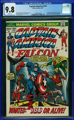 CAPTAIN AMERICA 154 CGC 9.8 WP 1st Jack Monroe AVENGERS RED SKULL Marvel 1972