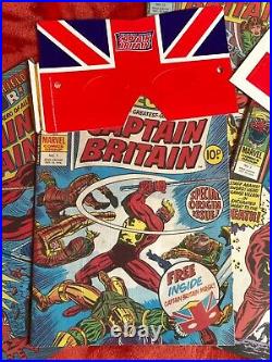 CAPTAIN BRITAIN #1,2,4,5 &10 1st Captain Britain with Mask & Boomerang Lot of 5