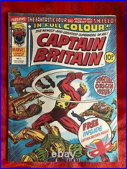 CAPTAIN BRITAIN #1 Lovely High Grade Copy 1st App Captain Britain with Gift Mask