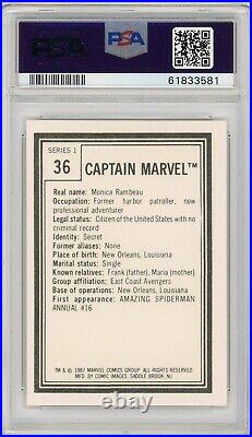 CAPTAIN MARVEL 1987 Comic Images Marvel Universe PSA 9 MINT #36 AVENGERS