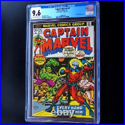 CAPTAIN MARVEL #25 CGC 9.6 OWW Super-Skrull App! Starlin Thanos Hulk 1973