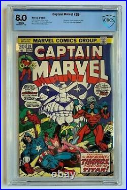 CAPTAIN MARVEL #28, Marvel Comics, CBCS 8.0 not CGC, 4th Thanos