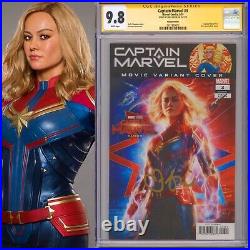 CGC 9.8 SS Captain Marvel #1 photo variant cover signed by Brie Larson 2019