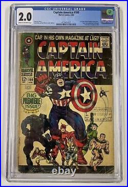 Captain America #100. April 1968. Marvel. 2.0 Cgc. 1st Sa Issue Of Solo Series
