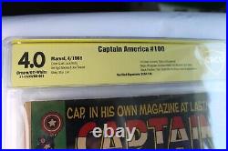 Captain America #100 CBCS 4.0 (Marvel) Signed Stan Lee