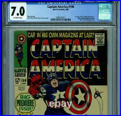 Captain America #100 CGC 7.0 Marvel Comics Black Panther Amricons K20
