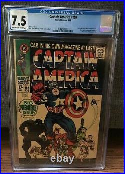 Captain America #100 CGC 7.5 OW to White Pages 1st Issue Black Panther appear