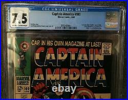 Captain America #100 CGC 7.5 OW to White Pages 1st Issue Black Panther appear