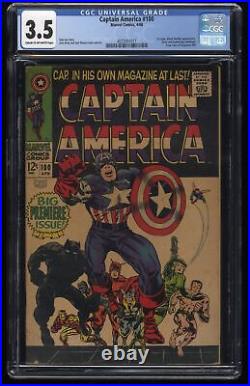 Captain America #100 CGC VG- 3.5 1st Issue! Black Panther Appearance! Marvel