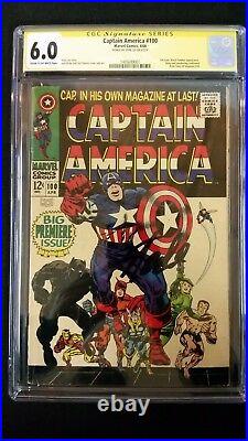 Captain America #100 Cgc 6.0 Ss Signed Stan Lee Marvel Silver Age 1st Issue