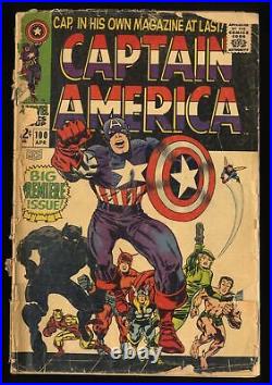 Captain America #100 Fair 1.0 1st Issue! Black Panther Appearance! Marvel 1968