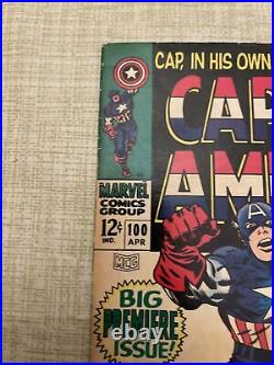 Captain America #100 First Solo Edition -1968 Silver Age Marvel Comics
