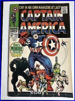 Captain America #100 High Grade VF 8.0 1st Issue! Black Panther Marvel 1968
