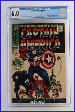Captain America #100 Marvel 1968 CGC 6.0 1st issue. Black Panther Appearance