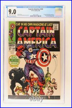 Captain America #100 Marvel 1968 CGC 9.0 1st issue. Black Panther Appearance