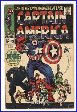 Captain America 100 Marvel 1968 FN Avengers Black Panther Thor Iron Man