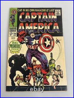 Captain America # 100 (Marvel 68) Good condition Complete Black letters