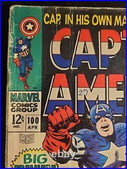 Captain America 100, Marvel Comics 1968, 1st Issue! Jack Kirby and Stan Lee