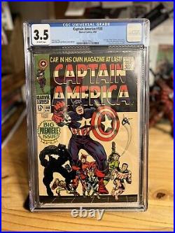 Captain America #100 -cgc 3.5 (marvel 1968)1st Solo Cap In Silver Age